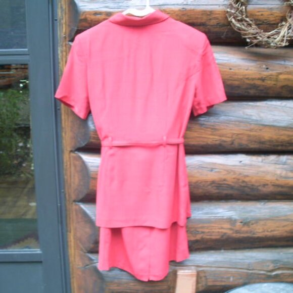 EUC Vintage Red Short Sleeve Holiday Dawn Joy Fashions 2 piece Skirt Set SZ 5-6 - Picture 2 of 5